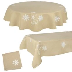 Let It Snow Fabric Tablecloths / Napkins Xmas Decoration -XS-Stock 098c2706 4b23 4956 b916 c01550af6dd3