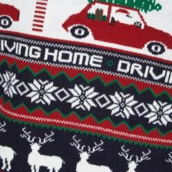Mens Driving Home Fair Isle Style Christmas Jumper -XS-Stock 1A189551A 3.opt