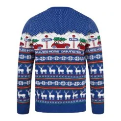 Mens Driving Home Fair Isle Style Christmas Jumper -XS-Stock 1A189551F 2.opt