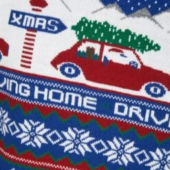 Mens Driving Home Fair Isle Style Christmas Jumper -XS-Stock 1A189551F 3.opt