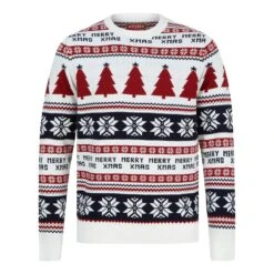 Mens Fair Isle Style Merry Xmas Christmas Jumper -XS-Stock 1A189621F 1.opt