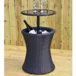 Azuma Drinks Cooler Table Garden Patio Rattan Black Or Grey -XS-Stock 1 69231.1591796719.1100.1100