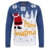 Mens Novelty Christmas Jumper Merry Christmas Naughty Santa