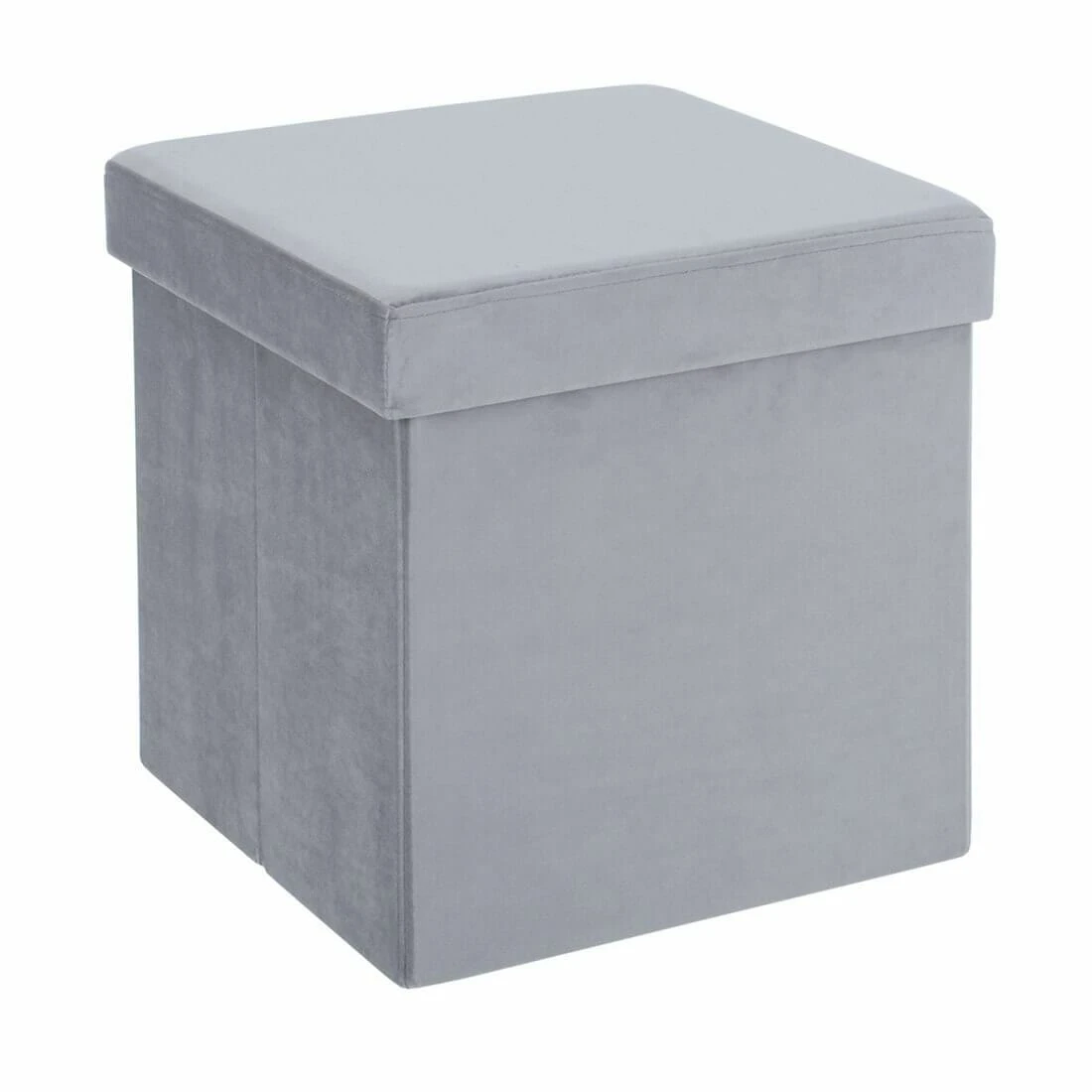 Hodge & Hodge Velvet Effect Storage Ottoman With Lid 2 Hodge & Hodge Velvet Effect Storage Ottoman With Lid - Image 2