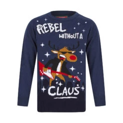 Kids Rebel Without A Claus Christmas Jumper 9 Kids Rebel Without A Claus Christmas Jumper -XS-Stock 2A189891F 1.opt
