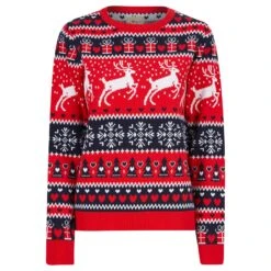 Womens Traditional Reindeer Christmas Jumper -XS-Stock 3A190161F 1.opt