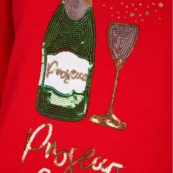 Womens Prosecco Queen Sequin Christmas Jumper -XS-Stock 3A190201A 3.opt