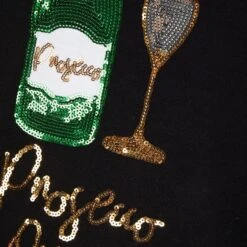 Womens Prosecco Queen Sequin Christmas Jumper -XS-Stock 3A190201F 3.opt