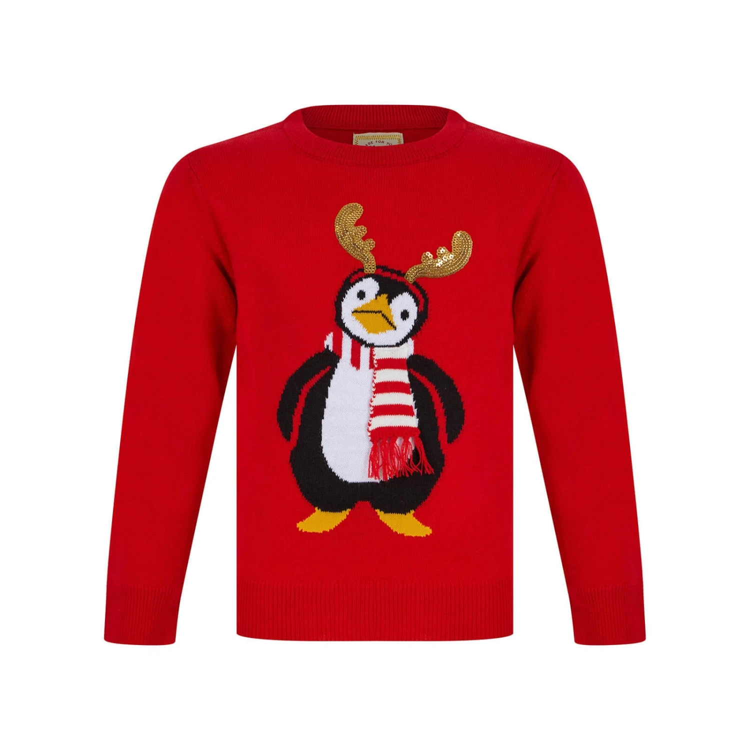 Kids Sequin Reindeer Penguin Christmas Jumper 4 Kids Sequin Reindeer Penguin Christmas Jumper - Image 4