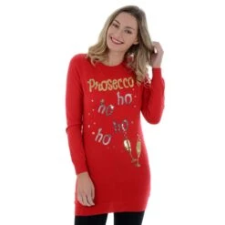 Womens Novelty Sequin Prosecco HO HO HO Tunic Christmas Jumper 6 Womens Novelty Sequin Prosecco HO HO HO Tunic Christmas Jumper -XS-Stock 7295ccf6 0f55 4470 ab48 bcb8e04c11c7