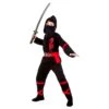 Kids Power Ninja Japanese Fighter Black Halloween Costume