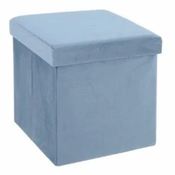 Hodge & Hodge Velvet Effect Storage Ottoman With Lid 14 Hodge & Hodge Velvet Effect Storage Ottoman With Lid -XS-Stock BlueOttoman 21553.1609845417.1100.1100