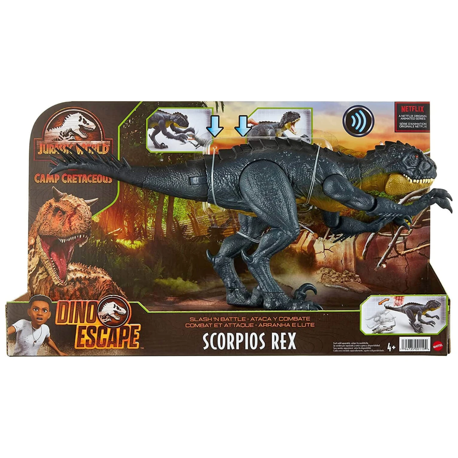 Jurassic World Slash 'N Battle Scorpios Rex Interactive Dinosaur 1 Jurassic World Slash 'N Battle Scorpios Rex Interactive Dinosaur