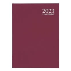 2023 A4 Appointment Diary 2 Pages Per Day Hardback -XS-Stock DiaryBurgundy