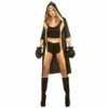Knockout Boxer Fancy Dress Costume Womens Hooded Robe Gloves