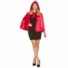 Short Red Satin Hooded Cape Fancy Dress Halloween Costume