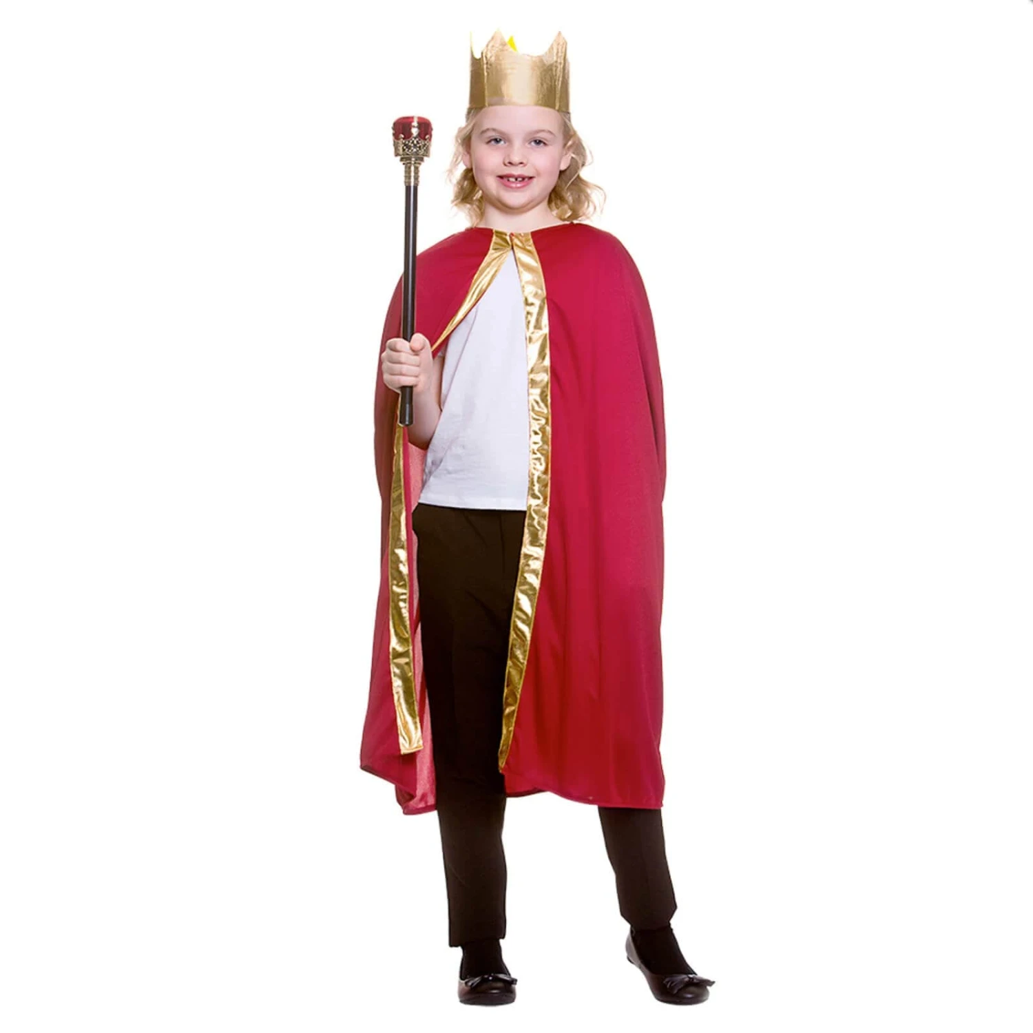 Childs King Queen Robe & Crown Set Gold Trim Fancy Dress 85cm 5 Childs King Queen Robe & Crown Set Gold Trim Fancy Dress 85cm - Image 5