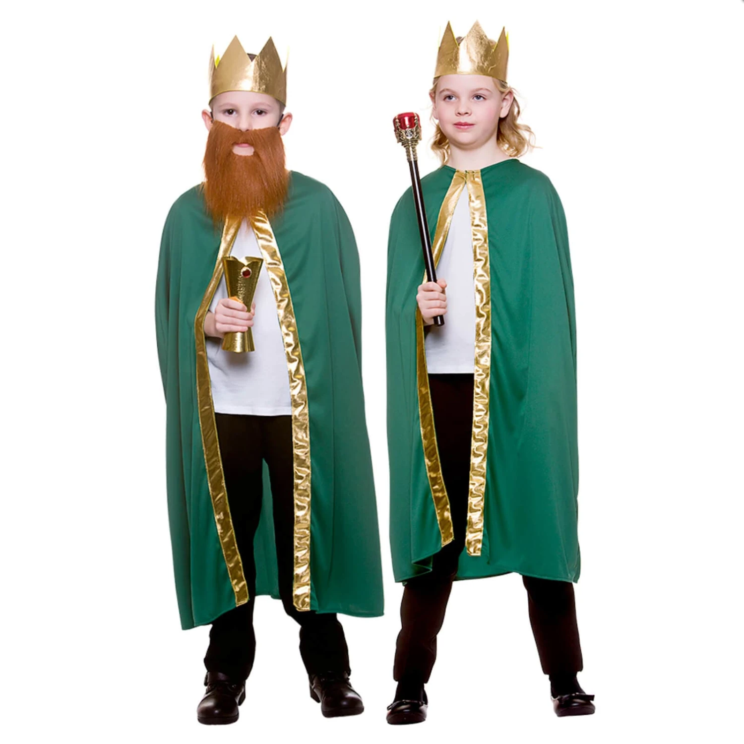 Childs King Queen Robe & Crown Set Gold Trim Fancy Dress 85cm 3 Childs King Queen Robe & Crown Set Gold Trim Fancy Dress 85cm - Image 3