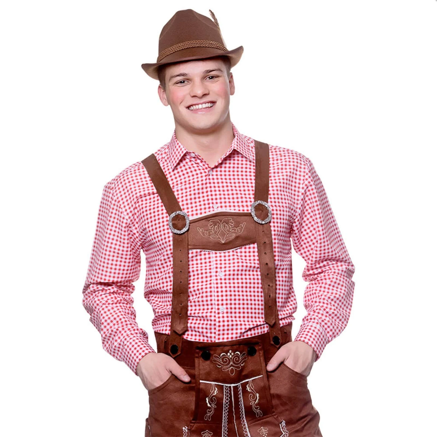 Mens Oktoberfest Shirt Checked Beer Festival Top Fancy Dress 2 Mens Oktoberfest Shirt Checked Beer Festival Top Fancy Dress - Image 2