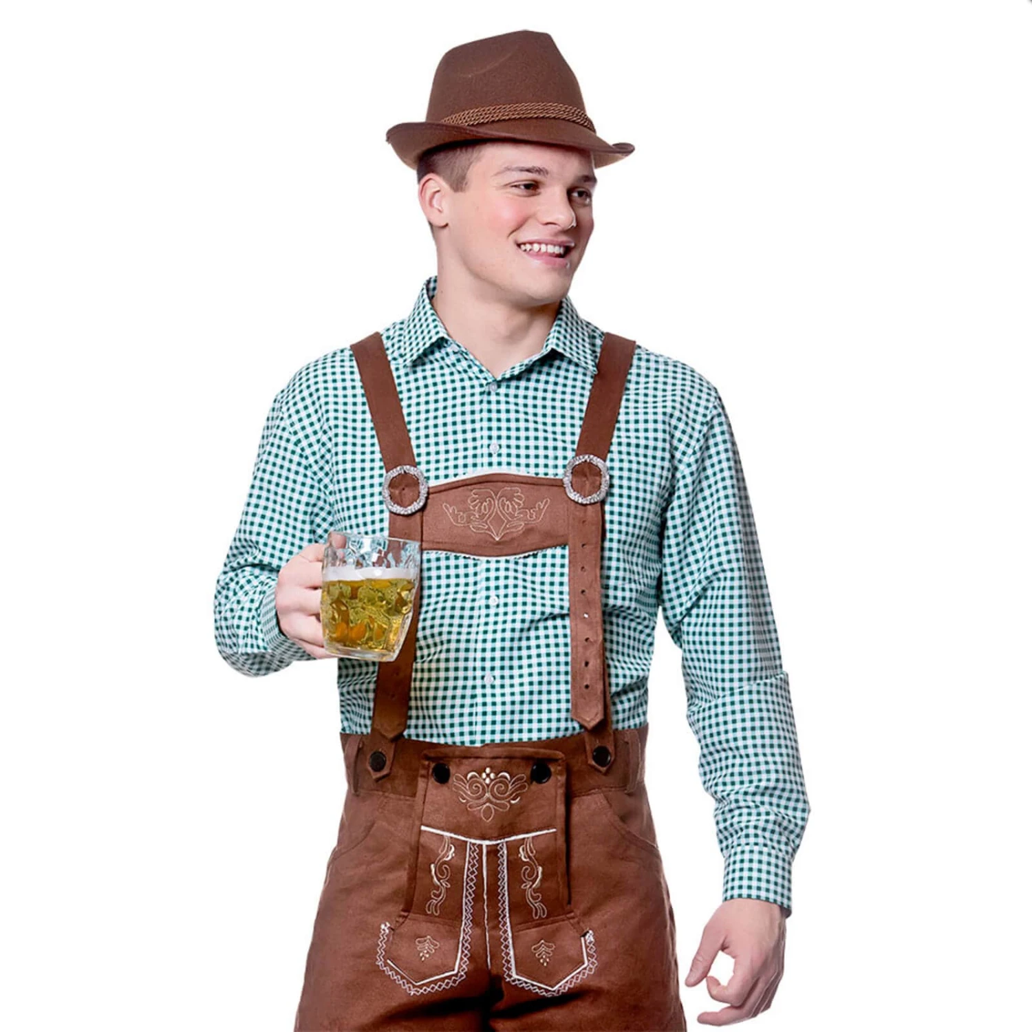 Mens Oktoberfest Shirt Checked Beer Festival Top Fancy Dress 3 Mens Oktoberfest Shirt Checked Beer Festival Top Fancy Dress - Image 3