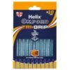 Pack Of 10 Blue Ink Tri-Grip Ball Pens Helix Oxford 1mm Needle Point