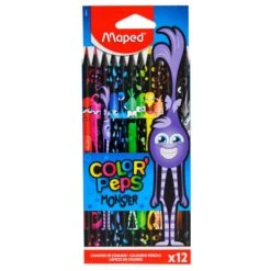 Pack Of 12 Maped Color Peps Monster Design Colouring Pencils