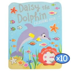 Pack Of 10 Ocean Creatures Colouring Book 100 Stickers 72 Pages -XS-Stock FERN7758070 10 1600 1