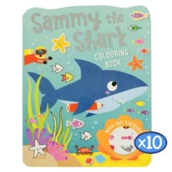 Pack Of 10 Ocean Creatures Colouring Book 100 Stickers 72 Pages -XS-Stock FERN7758100 10 1600 1
