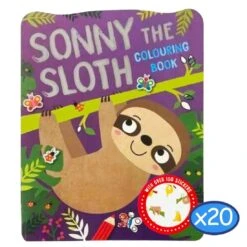 Pack Of 20 Animal Colouring Book Sloth Koala Fun 100 Stickers