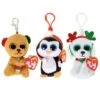Ty Beanie Boos Clip Plush Christmas Edition Glitter Eyes 10cm