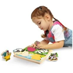 Eichhorn Wooden Puzzle Farm Animals With Fabric 5 Pieces Age 1+ 7 Eichhorn Wooden Puzzle Farm Animals With Fabric 5 Pieces Age 1+ -XS-Stock GRA100003687 6474 3 opt