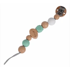 Eichhorn Baby Pure Dummy Chain Clip On Holder Natural Wood 0m+ -XS-Stock GRA100005700 6406 3