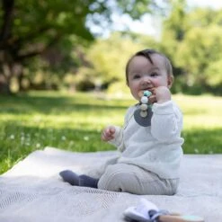 Eichhorn Baby Pure Teething Ring Wooden Beads Textured -XS-Stock GRA100005712 6406 3 opt