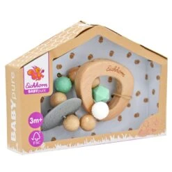 Eichhorn Baby Pure Teething Ring Wooden Beads Textured -XS-Stock GRA100005712 6406 5 opt