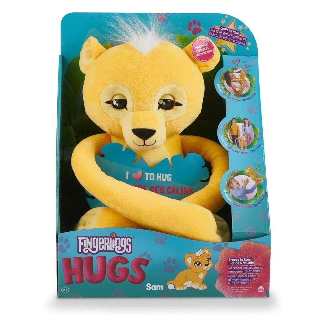 Fingerlings Hugs Sam Plush Lion Cub Sounds Light 50cm 1 Fingerlings Hugs Sam Plush Lion Cub Sounds Light 50cm