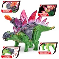 Robo Alive Dino Wars Stegosaurus Light Up Moving Roars 30cm -XS-Stock GRA38422 6460 4 opt