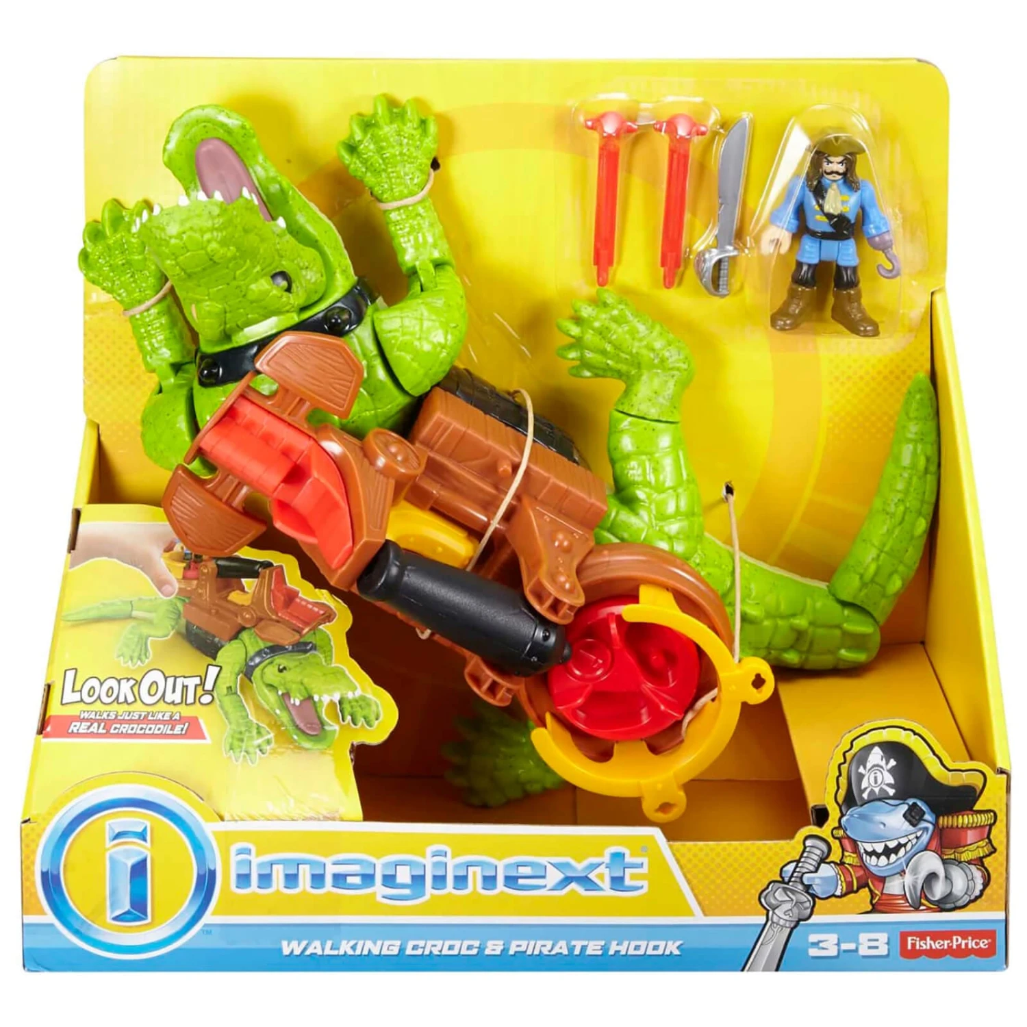 Imaginext Walking Crocodile & Captain Hook Action Figure 40cm 1 Imaginext Walking Crocodile & Captain Hook Action Figure 40cm