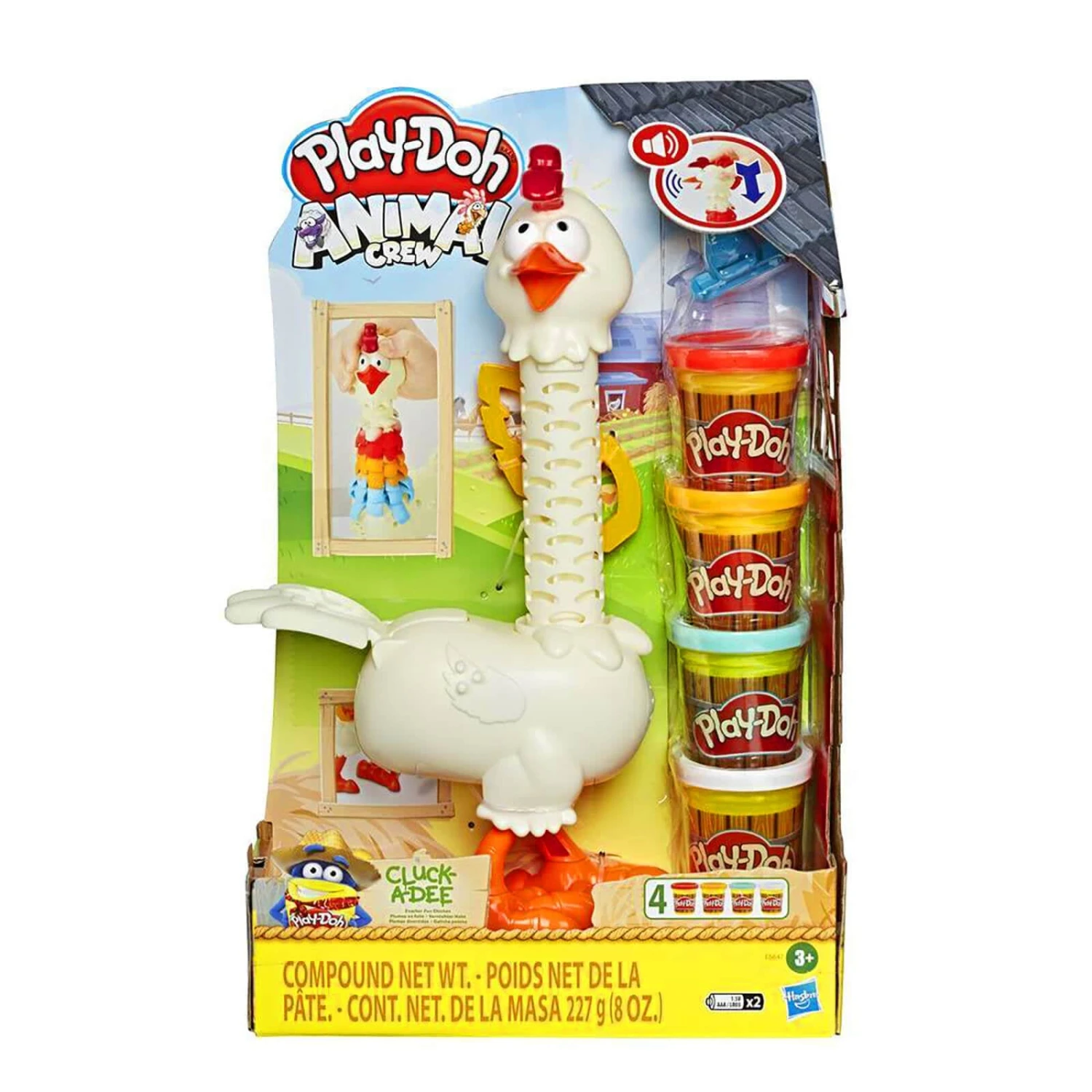 Play-Doh Animal Crew Cluck-a-Dee Feather Fun Chicken 4 Tubs 1 Play-Doh Animal Crew Cluck-a-Dee Feather Fun Chicken 4 Tubs
