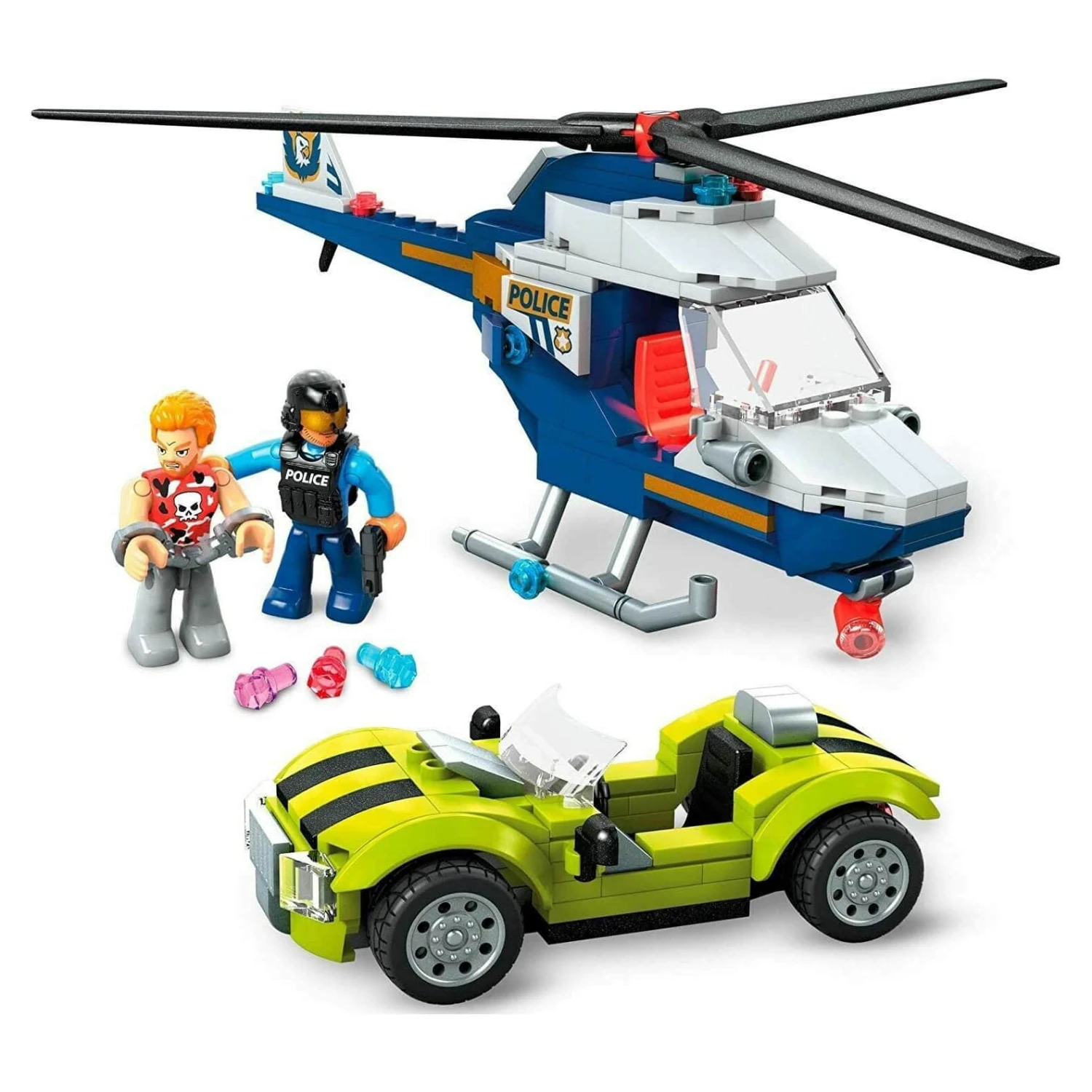 Mega Construx Police Chase Building Set Helicopter Car Age 5+ 2 Mega Construx Police Chase Building Set Helicopter Car Age 5+ - Image 2