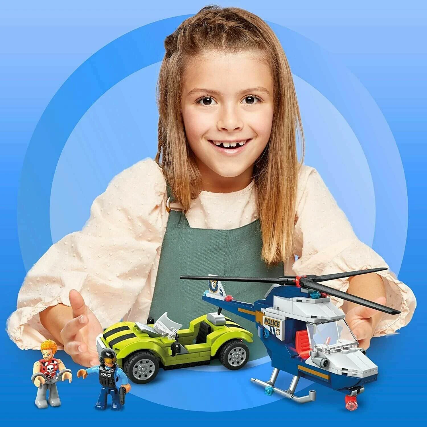 Mega Construx Police Chase Building Set Helicopter Car Age 5+ 3 Mega Construx Police Chase Building Set Helicopter Car Age 5+ - Image 3