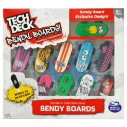 SPIN MASTER Pack Of 10 Tech Deck Bendy Boards Finger Skateboard Eraser