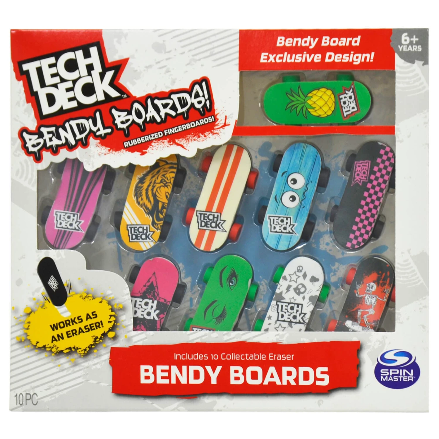 SPIN MASTER Pack Of 10 Tech Deck Bendy Boards Finger Skateboard Eraser 1 SPIN MASTER Pack Of 10 Tech Deck Bendy Boards Finger Skateboard Eraser