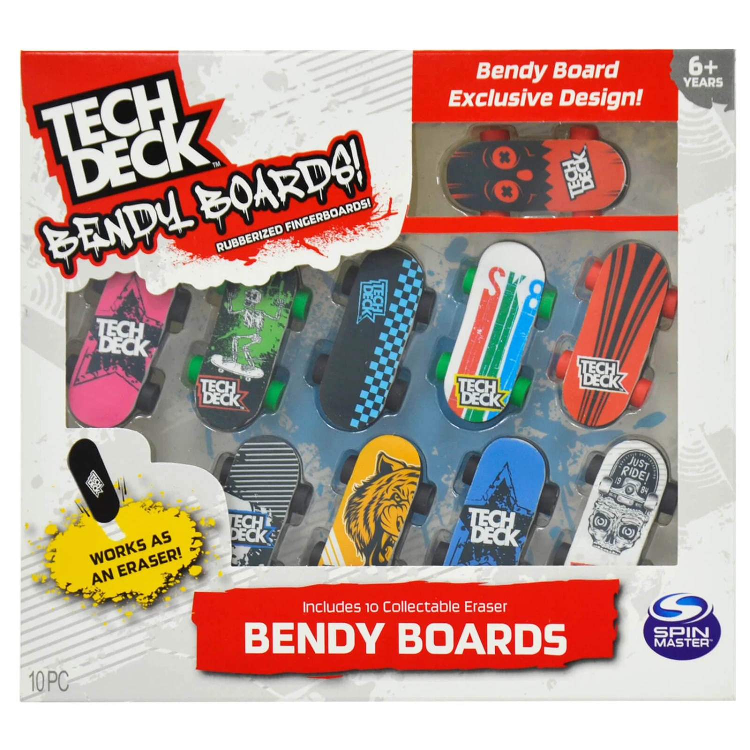SPIN MASTER Pack Of 10 Tech Deck Bendy Boards Finger Skateboard Eraser 2 SPIN MASTER Pack Of 10 Tech Deck Bendy Boards Finger Skateboard Eraser - Image 2
