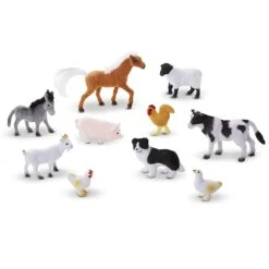 Melissa & Doug Farm Friends 10 Animals Set In Wooden Tray Barn -XS-Stock HEA10594 3 opt