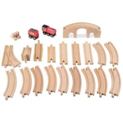Melissa & Doug Train Set Wooden Figure 8 Track Bridge 22 Pieces -XS-Stock HEA10703 2 opt