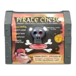 Melissa & Doug Wooden Pirate Chest Set Treasure Eye Patch Bandana