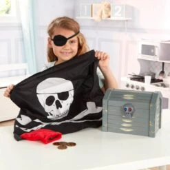 Melissa & Doug Wooden Pirate Chest Set Treasure Eye Patch Bandana -XS-Stock HEA12576 3 opt