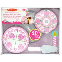 Melissa & Doug Wooden Triple Layer Party Cake Play Set 20 Pieces -XS-Stock HEA14069 1 opt