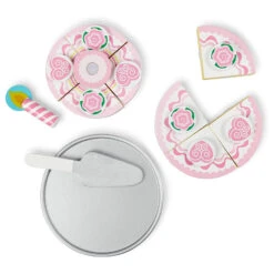 Melissa & Doug Wooden Triple Layer Party Cake Play Set 20 Pieces -XS-Stock HEA14069 4 opt