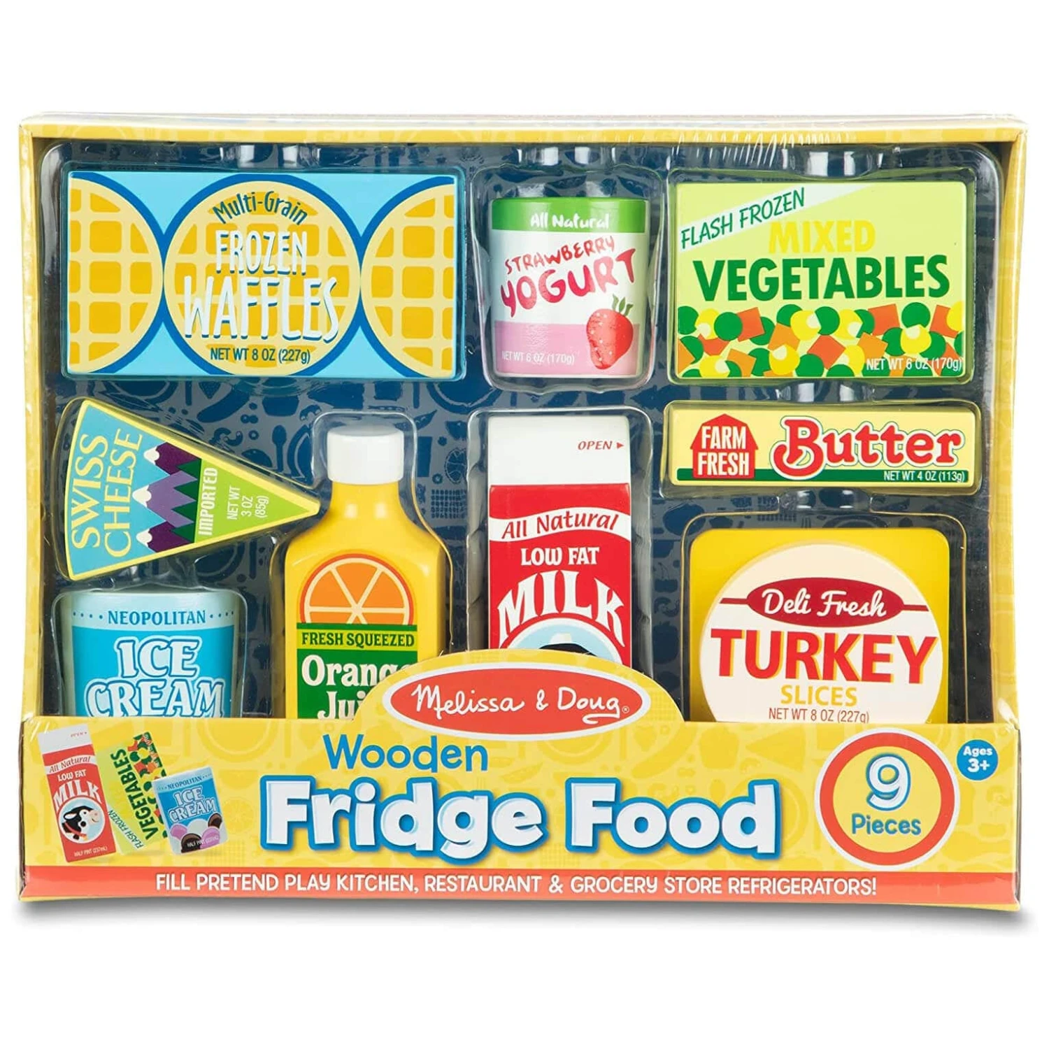 Melissa & Doug Wooden Fridge Food Play Set Hand Painted 9 Pieces 1 Melissa & Doug Wooden Fridge Food Play Set Hand Painted 9 Pieces